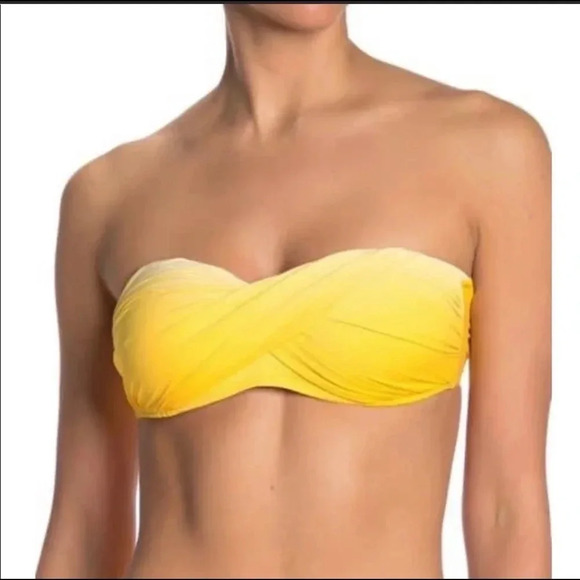 Bleu Rod Beattie Twist Bandeau Sunset Yellow Top Size 14 Bottom Size 12 - Picture 4 of 11